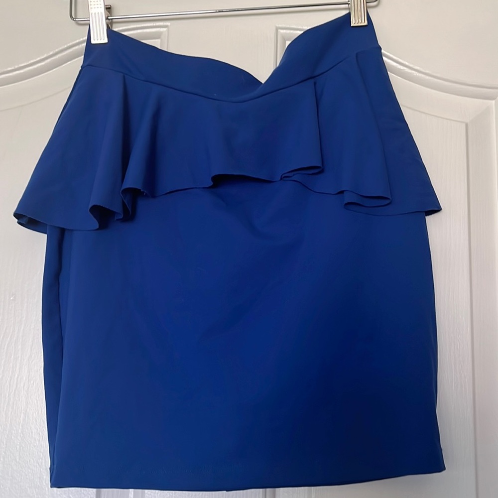 Bebe blue peplum skirt